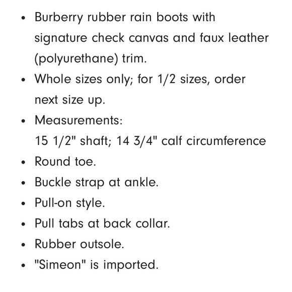 Burberry Simeon Vintage Check Moto Rain Boots size 40 nib - Picture 5 of 6